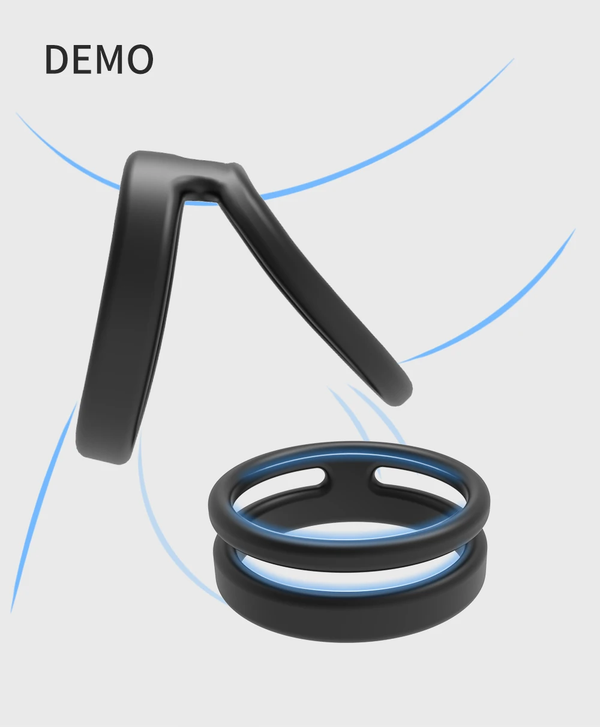 Male Dual Penis Ring Silicone Cock Rings Lock Delay Ejaculation Scrotal Binding Ball Stretcher Cockring Couples Sex Toy For Men