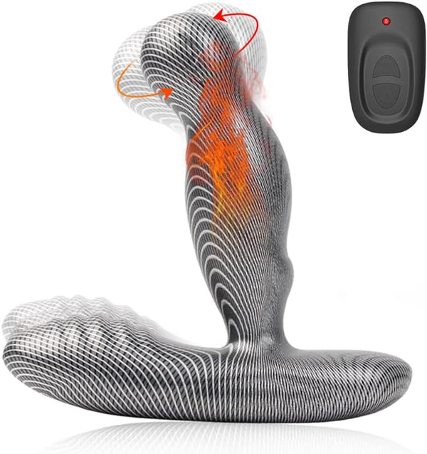 Ancus Carbon Fiber Textured Heated 360° Rotating Prostate and Anal Massager