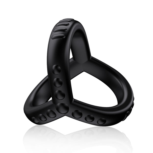 Pele Trident Sperm-Locking Ring Physical Sperm-Locking Dual Cock Ring Silicone Penis Ring