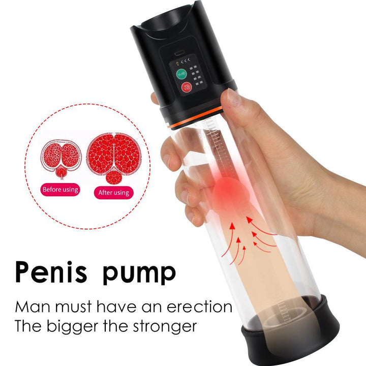 Electric Male Masturbation Cup Penis Enlargement Pump Male Penis Extender Trainer - {{ LEVETT }}
